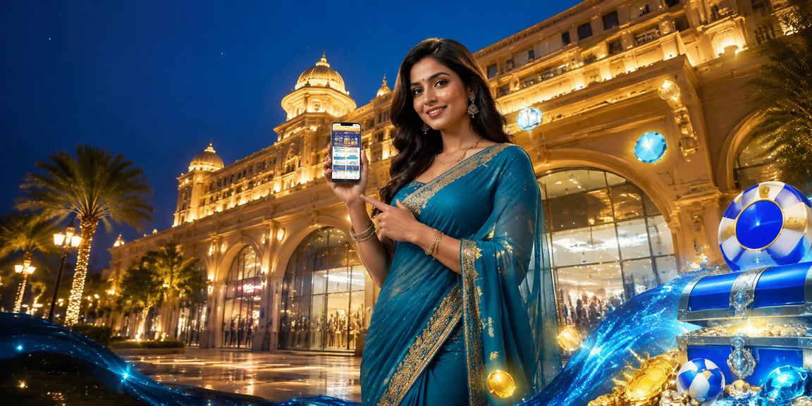 Indian woman playing Teen Patti in colorful traditional dress